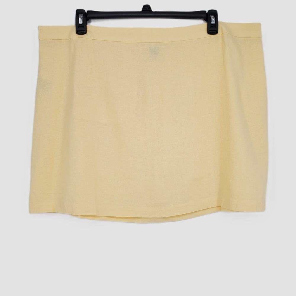 Old Navy Womens 3X Mini Shift Skirt Sweet Butter Yellow Linen Blend Lightweight